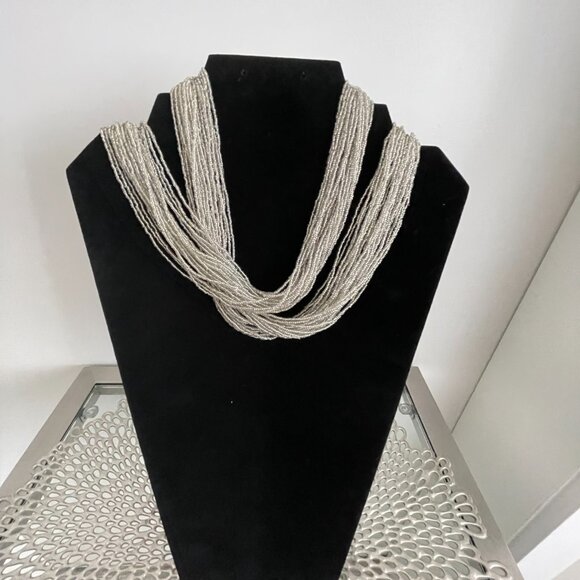 Italian Murano Silver Glass Bead Necklace - Picture 3 of 7